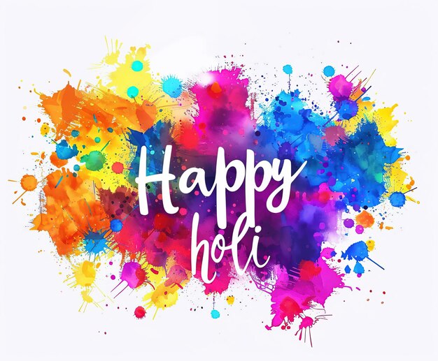 Photo cheerful holi vibrant text and powder perfect for greeting cards