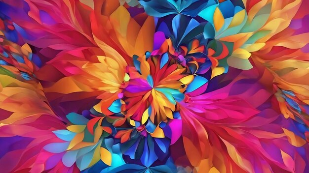 Photo cheerful kaleidoscope of colors and shapes forming a mesmerizing abstract background