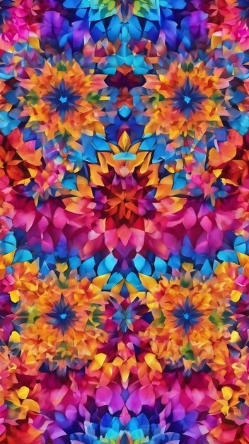 Photo cheerful kaleidoscope of colors and shapes forming a mesmerizing abstract background