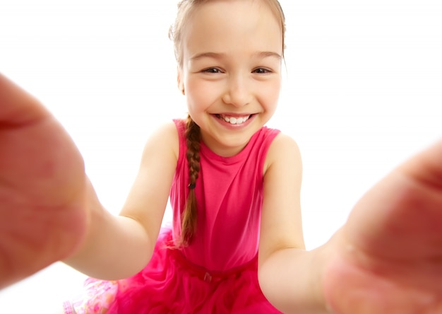 밝은 웃음 귀염둥이 사랑스러운 포즈