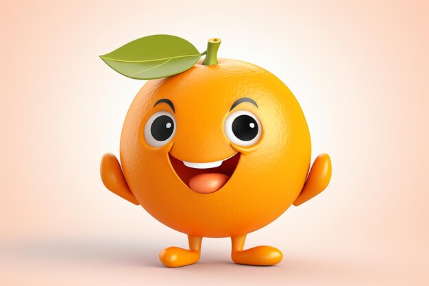 Photo the cheerful orange cartoon personality