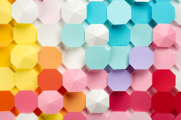 Cheerful Pastel Paper Hexagon Texture