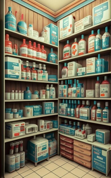 Foto farmacista allegro in farmacia
