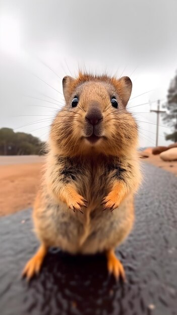 A cheerful quokka a milady and a contented quokka