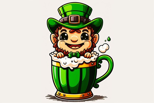 Photo a cheerful smiling leprechaun