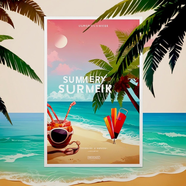 Cheerful Summer Day Background with Vibrant Colors and Sunny Delights