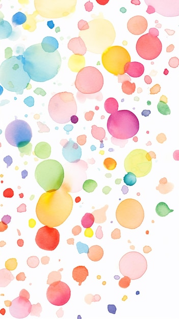 Cheerful Watercolor Confetti on White Background