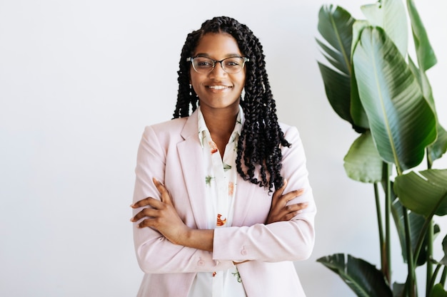 Cheerful woman in a studio shoot