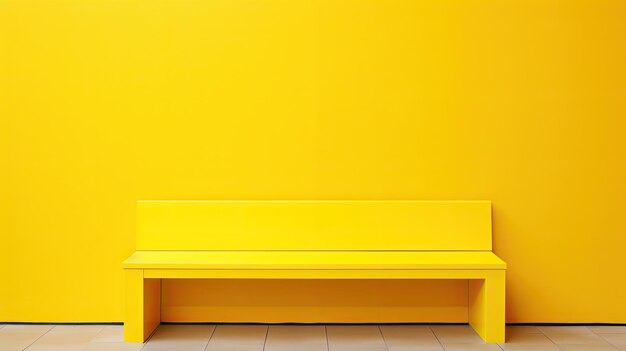 Photo cheerful yellow bench