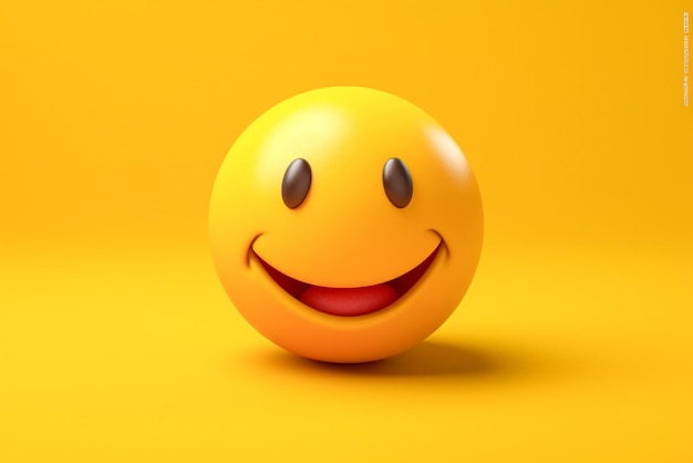 Cheerful Yellow Smiley Face with Black Eyes and a Red Tongue Enhanced by Generative AI