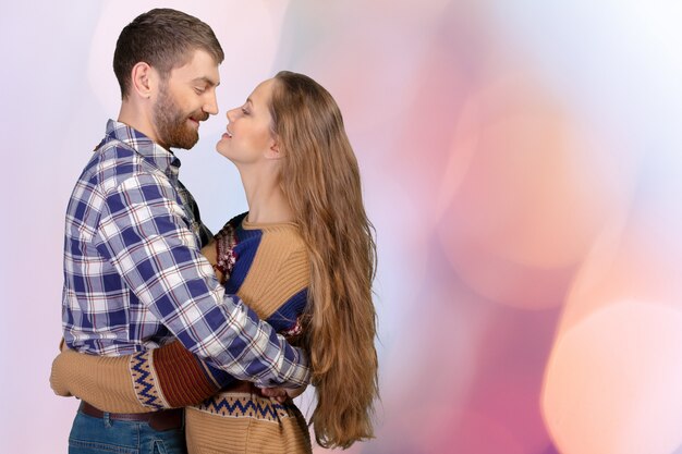 Cheerful young couple standing