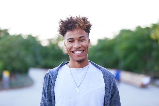 Cheerful young guy in casual clothes