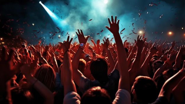 Cheering crowd at a rock concert