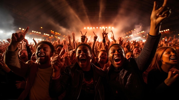 Cheering crowd at a rock concert