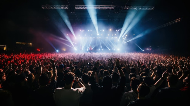 Cheering crowd at a rock concert