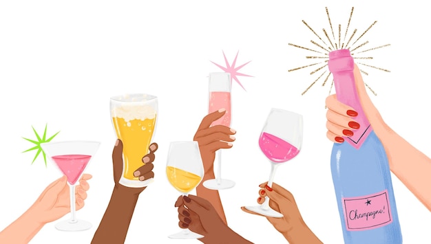 cheering glasses png border sticker transparent background