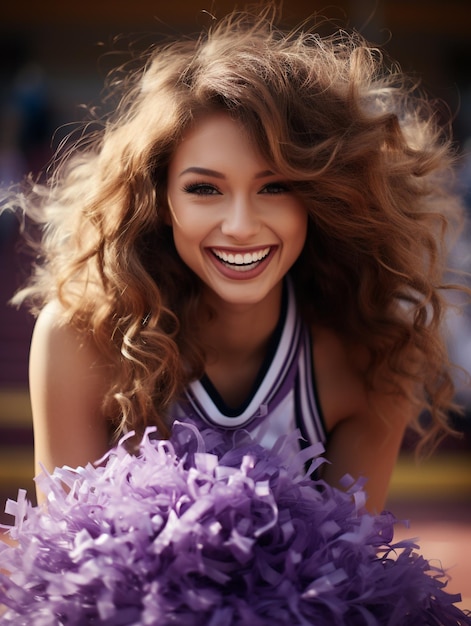 Cheerleaders beautiful athletic girl with dance skills