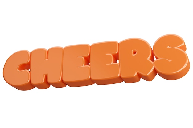 Photo cheers 3d word text