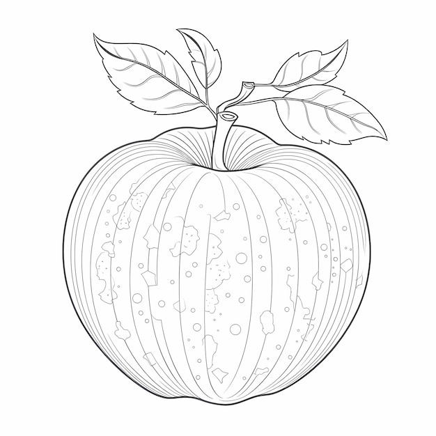 Cheery Apple Adventure Cartoon Coloring Page Cute Smiling Apple with Thick Line