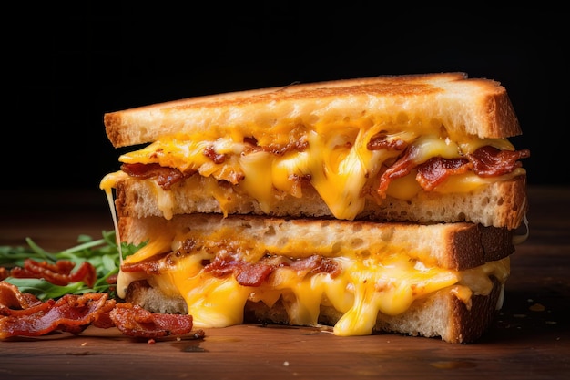 Cheese and bacon sandwich