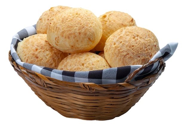 Cheese bread basket Brazilian snack pao de queijo