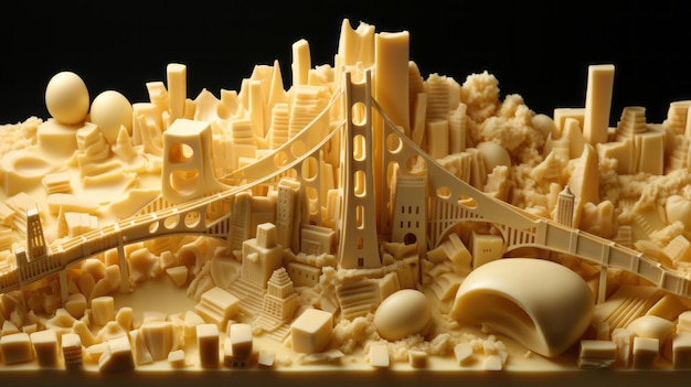 Cheese City A city made of cheese Cheese streets cheese houses cheese towers