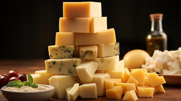 cheese collection HD 8K wallpaper Stock Photographic Image