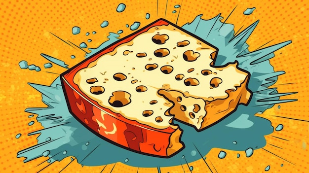 Premium AI Image | Cheese in comic pop art style illustration