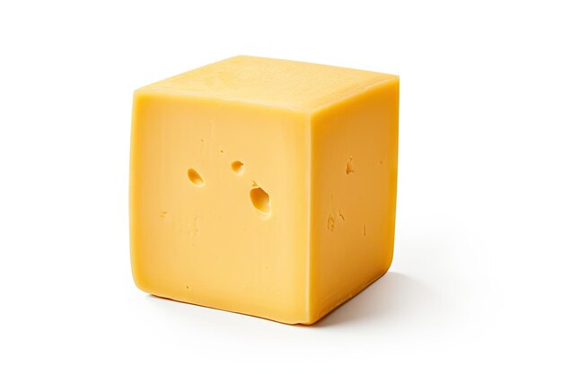 Cheese cube on white background With clipping path