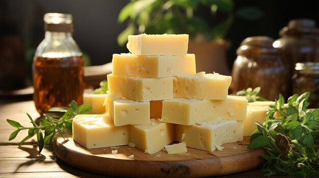 cheese cubes HD 8K photographic image