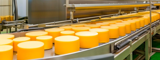 Cheese in a food factory Generative Ai