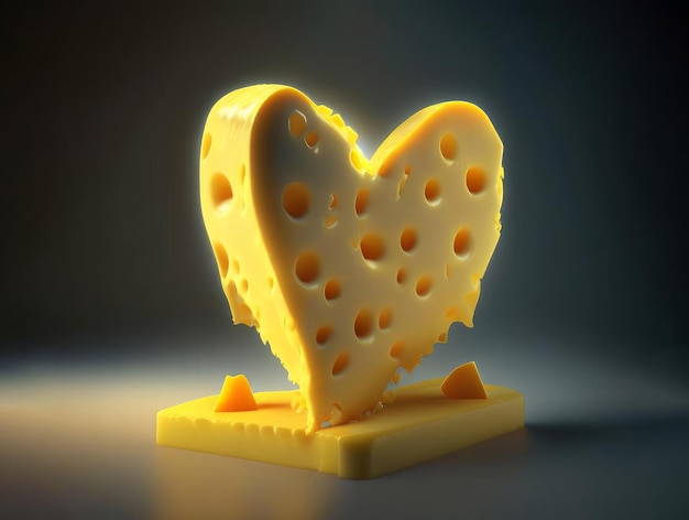 Сыр в форме сердца, созданный ИИ
