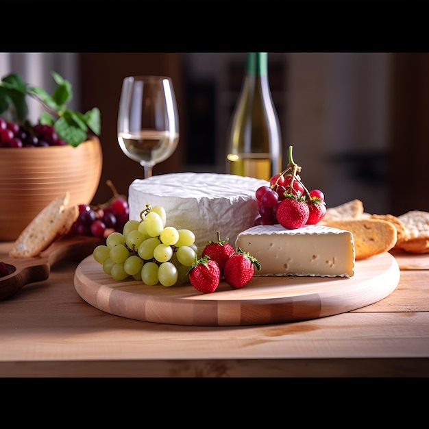 cheese fruit and wine