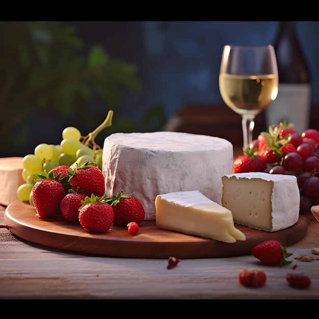 cheese fruit and wine