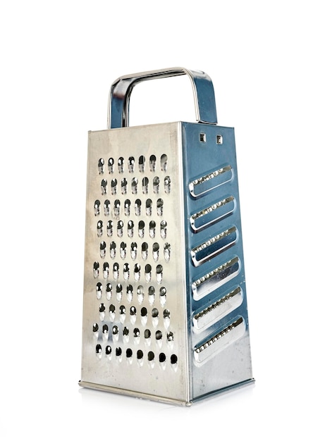 Cheese grater in front of white background