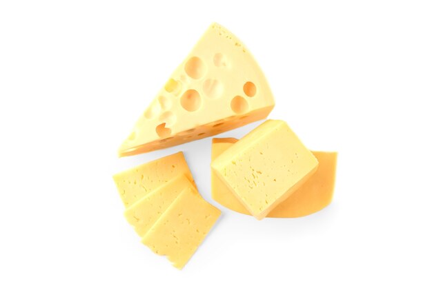 Cheese isolated on white.