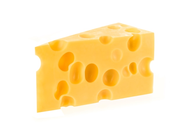 Cheese isolated on white .