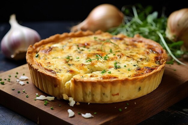 Cheese and onion quiche