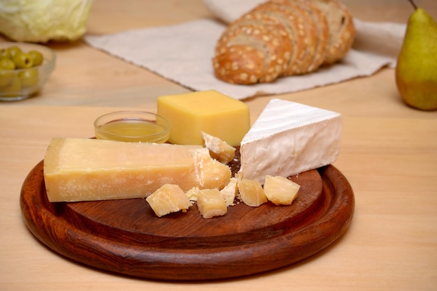 Cheese and other products on the table