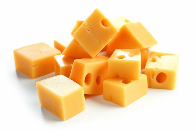写真 白い背景の上のチーズの写真