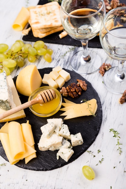 Cheese plate. Cheese plate. Assortment of cheese