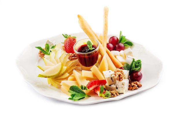 Cheese plate or delicious cheese mix