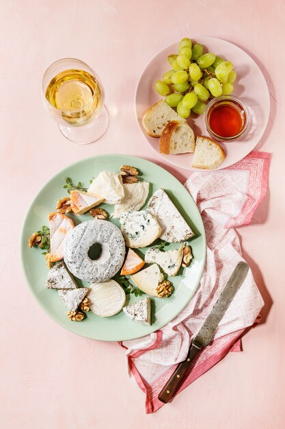 Cheese plate with honey