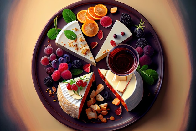 Cheese plate with soft cheese