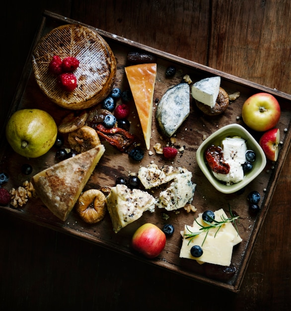 Foto idea di ricetta di fotografia di cibo piatto di formaggio