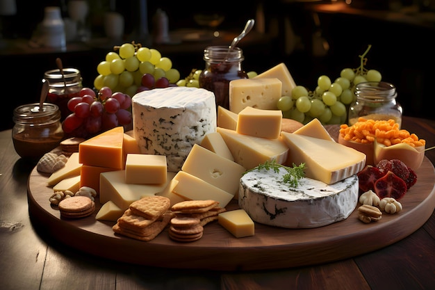 写真 さまざまな種類のチーズを盛り合わせたチーズ盛り合わせ