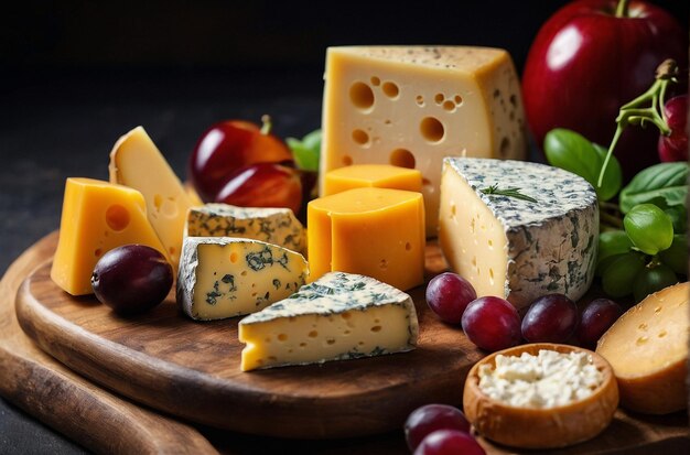 Cheese platter with exotic cheeses