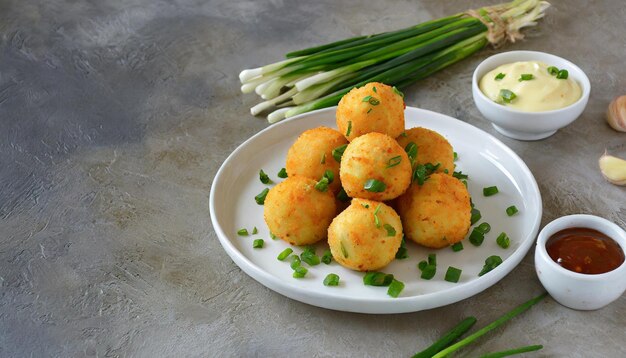 Cheese Pleasure Crispy Ball with Tomato Sauce