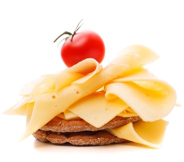 Cheese sandwich isolated on white background cutout