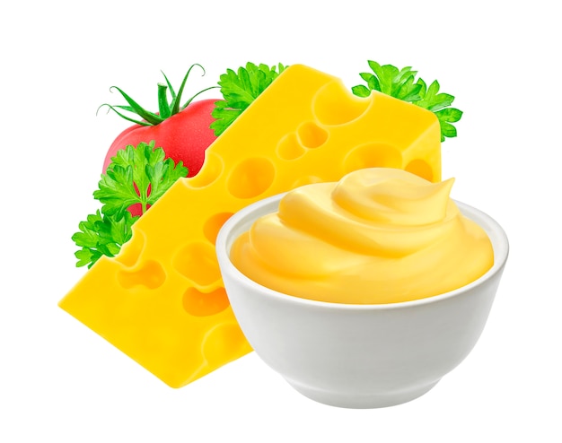 Cheese sauce isolated on white